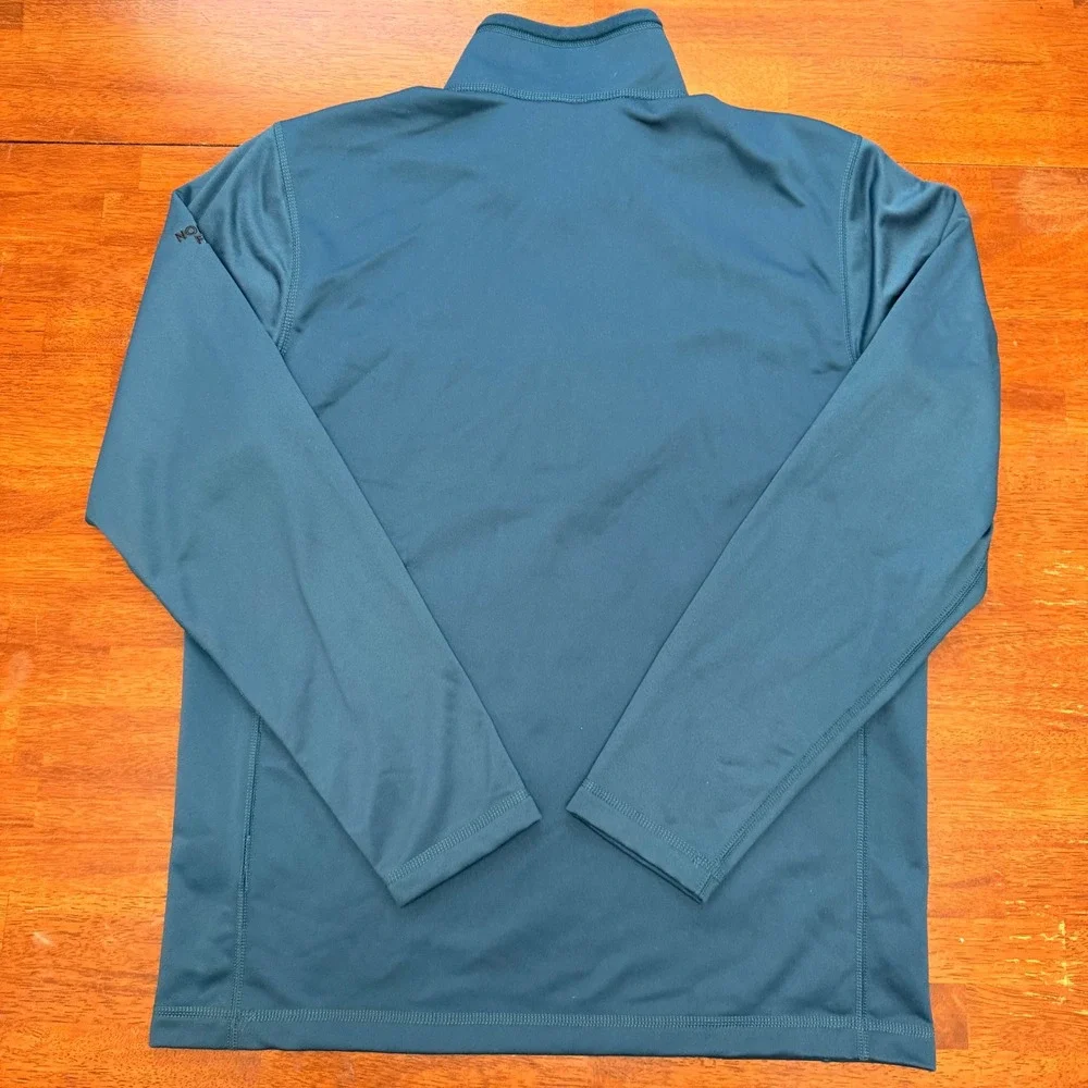 The North Face Quarter Zip Pullover Mens M/M Blue Rainbow Logo Performance Shirt